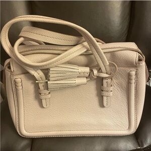 kate spade Pebbled Leather Satchel in Light Taupe